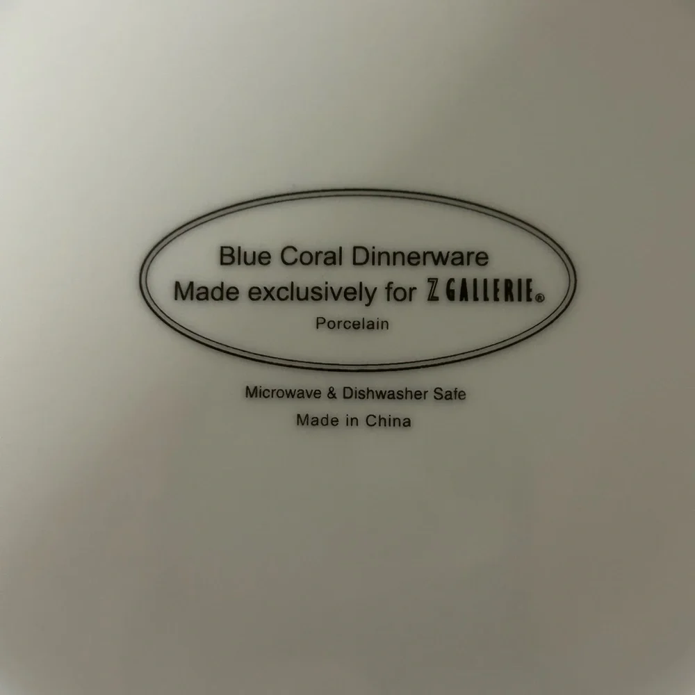 Z Gallerie Blue Coral Porcelain 8” Salad Plates. Set Of 2. Retired HTF